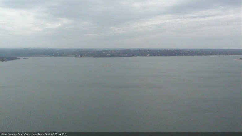 Lake Travis webcam, February 7, 2018 1:15 PM CT