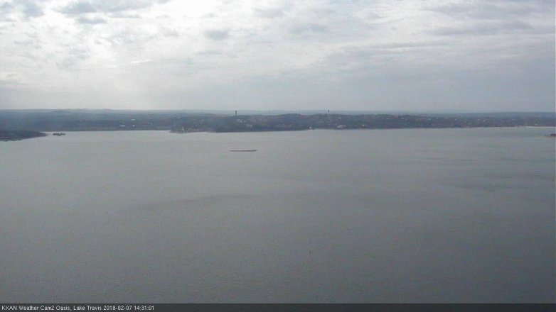 Lake Travis webcam, February 7, 2018 1:55 PM CT