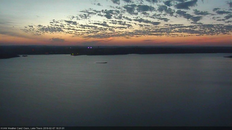 Lake Travis webcam, February 7, 2018 5:45 PM CT