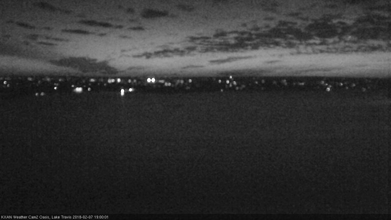 Lake Travis webcam, February 7, 2018 6:25 PM CT