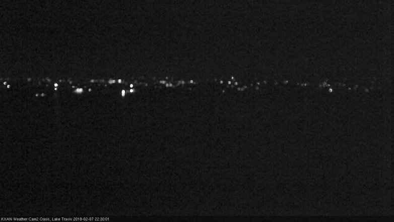 Lake Travis webcam, February 7, 2018 9:45 PM CT