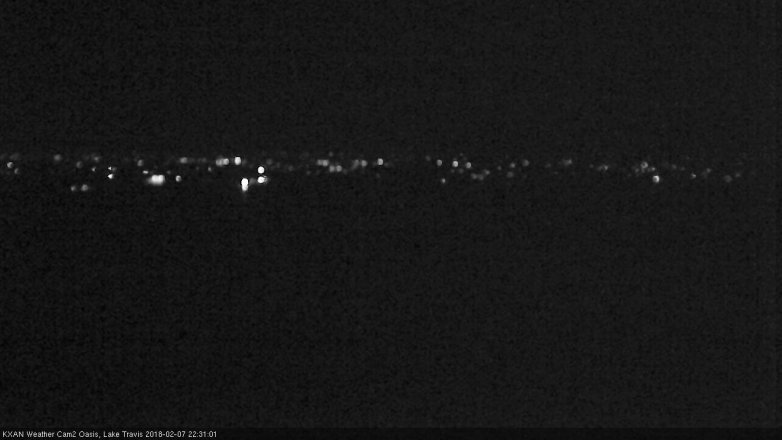Lake Travis webcam, February 7, 2018 10:00 PM CT