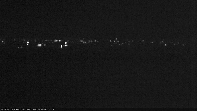 Lake Travis webcam, February 7, 2018 10:30 PM CT