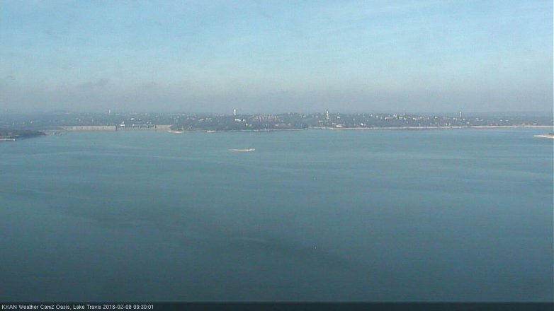 Lake Travis webcam, February 8, 2018 9:00 AM CT