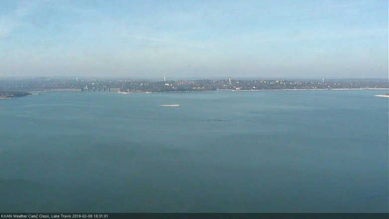 Lake Travis webcam, February 8, 2018 10:00 AM CT
