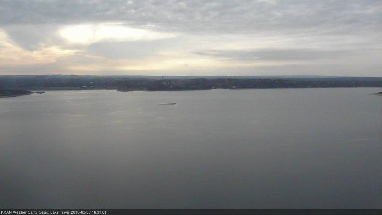Lake Travis webcam, February 8, 2018 3:50 PM CT