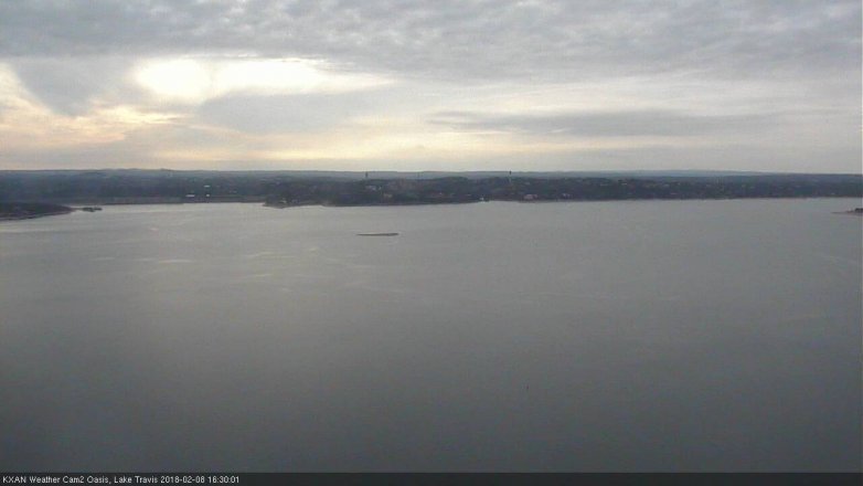 Lake Travis webcam, February 8, 2018 3:55 PM CT