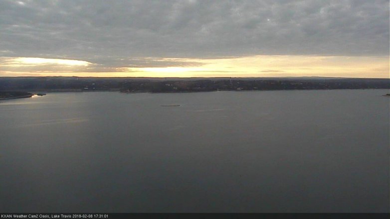 Lake Travis webcam, February 8, 2018 4:35 PM CT