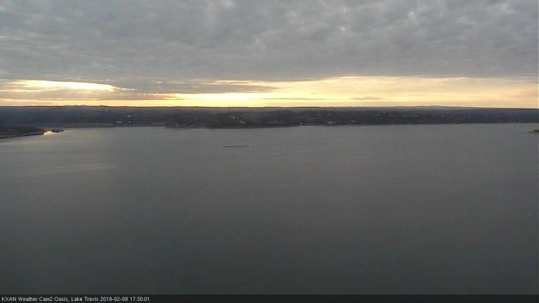 Lake Travis webcam, February 8, 2018 4:55 PM CT