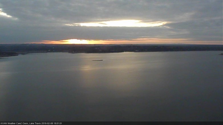 Lake Travis webcam, February 8, 2018 5:30 PM CT