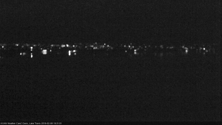 Lake Travis webcam, February 8, 2018 6:40 PM CT