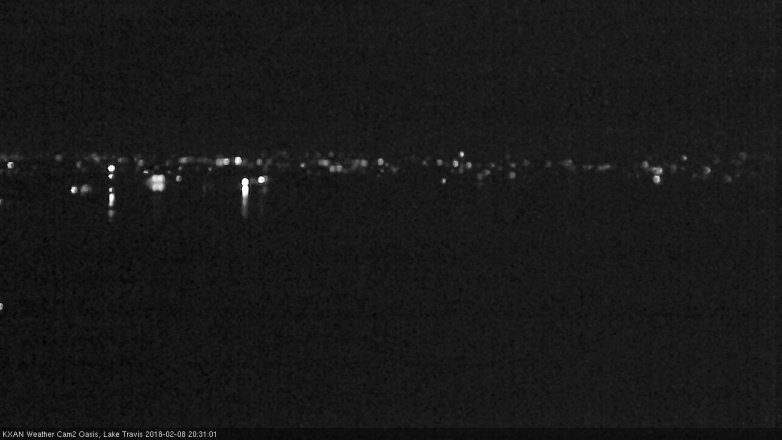 Lake Travis webcam, February 8, 2018 8:00 PM CT