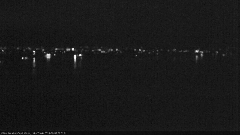 Lake Travis webcam, February 8, 2018 9:00 PM CT