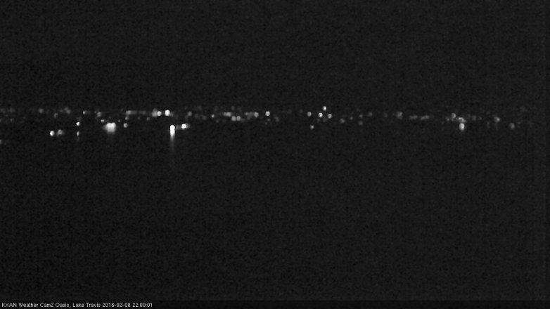 Lake Travis webcam, February 8, 2018 9:20 PM CT