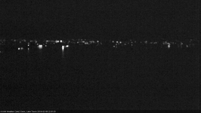 Lake Travis webcam, February 8, 2018 9:30 PM CT