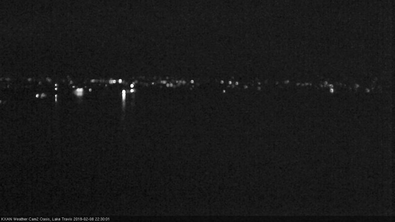 Lake Travis webcam, February 8, 2018 9:45 PM CT
