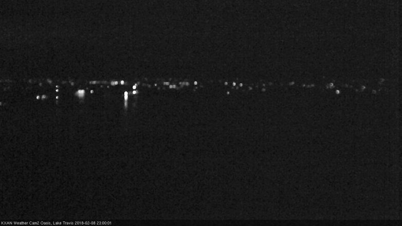 Lake Travis webcam, February 8, 2018 10:10 PM CT