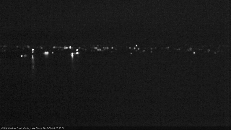 Lake Travis webcam, February 8, 2018 10:40 PM CT