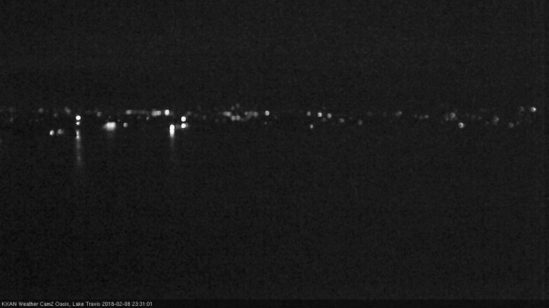 Lake Travis webcam, February 8, 2018 10:50 PM CT