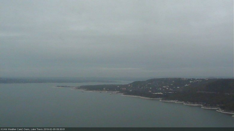 Lake Travis webcam, February 9, 2018 9:00 AM CT