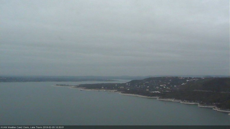 Lake Travis webcam, February 9, 2018 9:45 AM CT