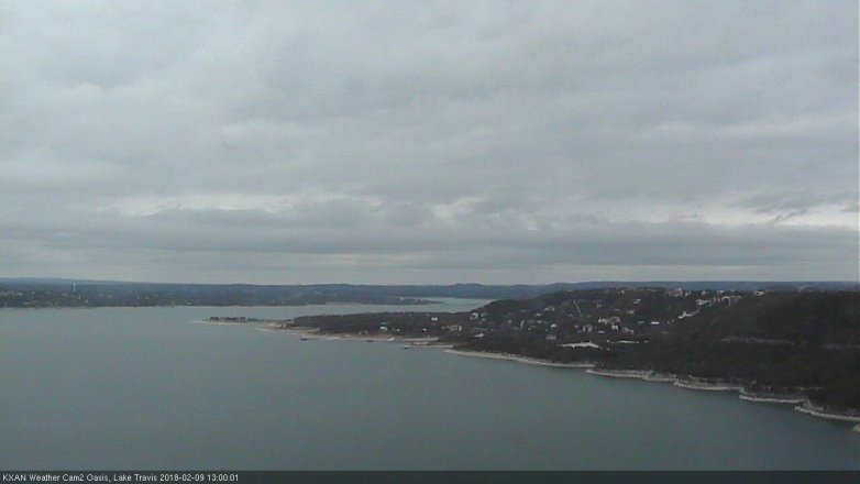 Lake Travis webcam, February 9, 2018 12:30 PM CT