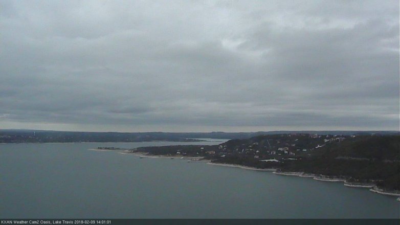 Lake Travis webcam, February 9, 2018 1:20 PM CT