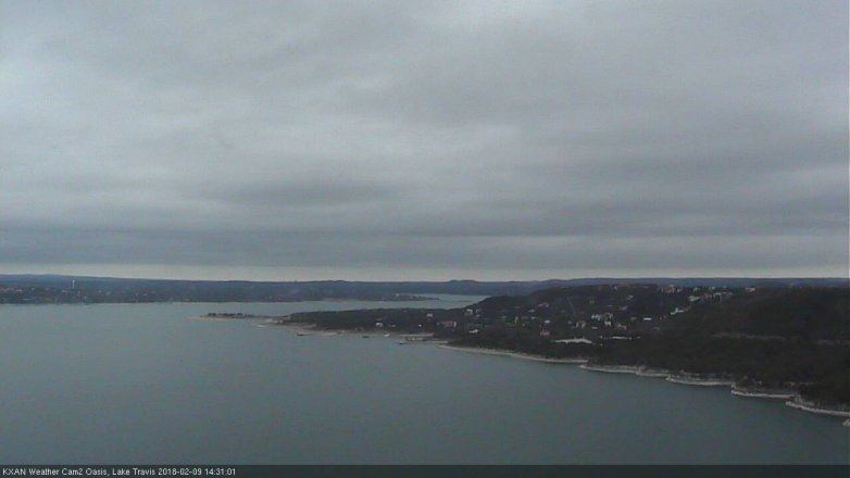 Lake Travis webcam, February 9, 2018 1:40 PM CT