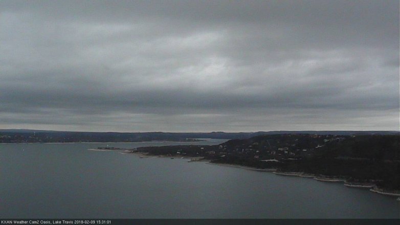 Lake Travis webcam, February 9, 2018 2:55 PM CT
