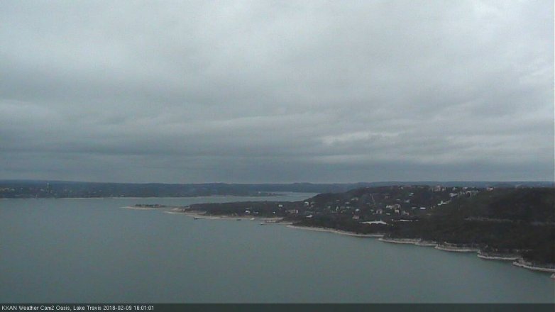 Lake Travis webcam, February 9, 2018 3:15 PM CT