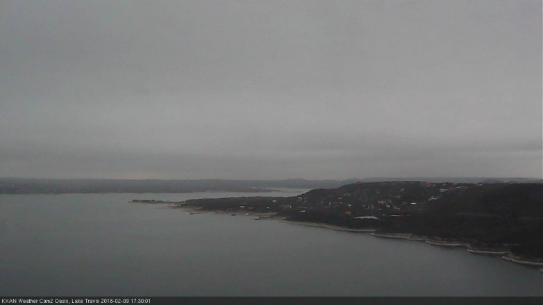 Lake Travis webcam, February 9, 2018 4:45 PM CT
