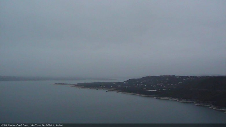 Lake Travis webcam, February 9, 2018 5:15 PM CT