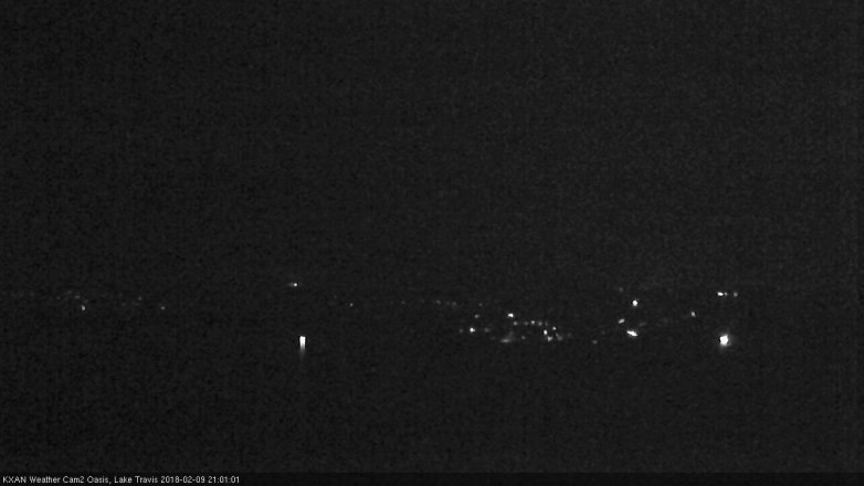 Lake Travis webcam, February 9, 2018 8:05 PM CT