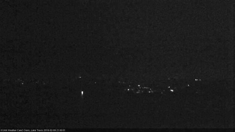 Lake Travis webcam, February 9, 2018 8:10 PM CT