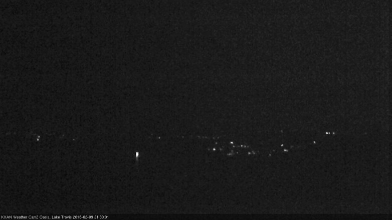 Lake Travis webcam, February 9, 2018 8:45 PM CT