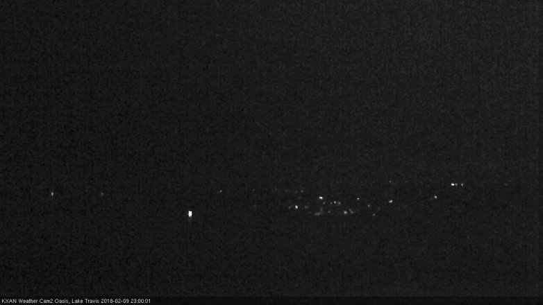 Lake Travis webcam, February 9, 2018 10:20 PM CT