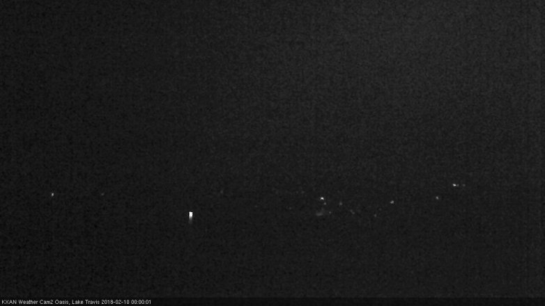 Lake Travis webcam, February 9, 2018 11:30 PM CT