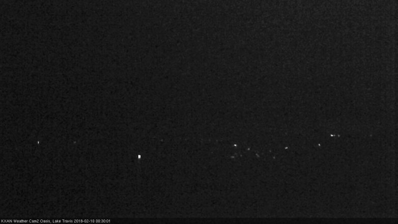 Lake Travis webcam, February 9, 2018 11:50 PM CT