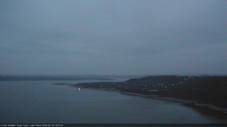 Lake Travis webcam, February 10, 2018 5:55 PM CT