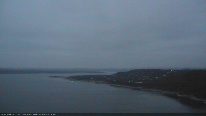 Lake Travis webcam, February 10, 2018 6:00 PM CT