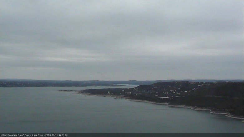 Lake Travis webcam, February 11, 2018 1:15 PM CT