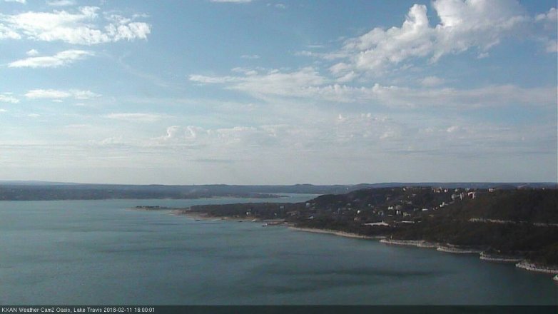 Lake Travis webcam, February 11, 2018 3:15 PM CT