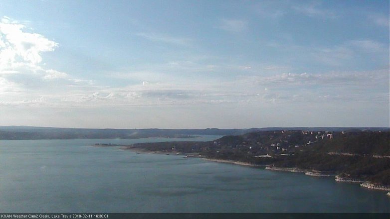 Lake Travis webcam, February 11, 2018 3:55 PM CT