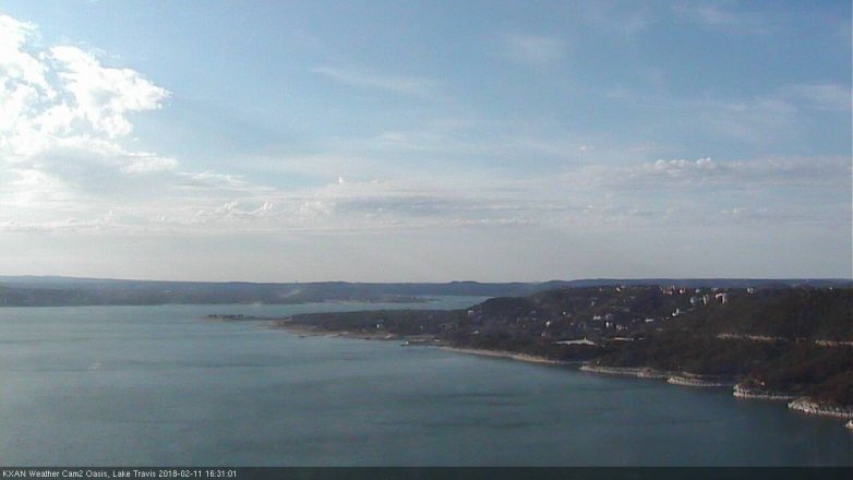 Lake Travis webcam, February 11, 2018 4:00 PM CT