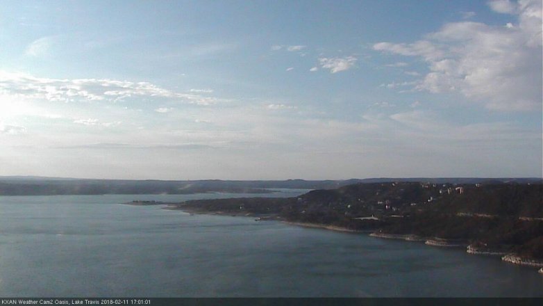 Lake Travis webcam, February 11, 2018 4:30 PM CT