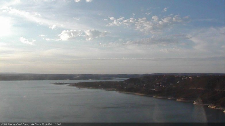 Lake Travis webcam, February 11, 2018 4:45 PM CT