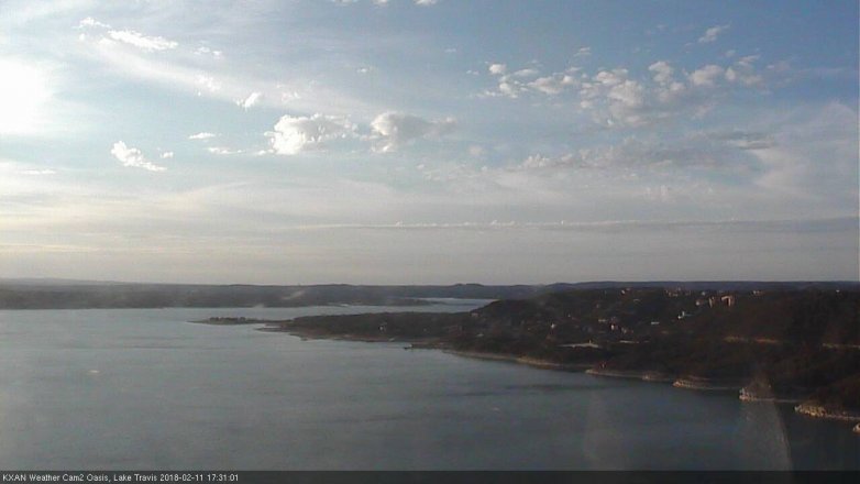 Lake Travis webcam, February 11, 2018 4:55 PM CT