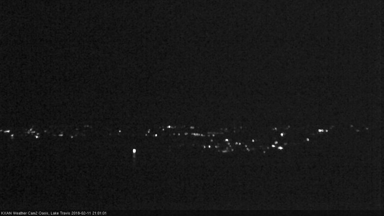 Lake Travis webcam, February 11, 2018 8:25 PM CT