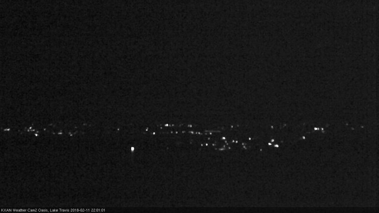 Lake Travis webcam, February 11, 2018 9:20 PM CT