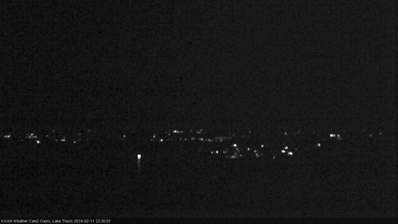Lake Travis webcam, February 11, 2018 9:40 PM CT